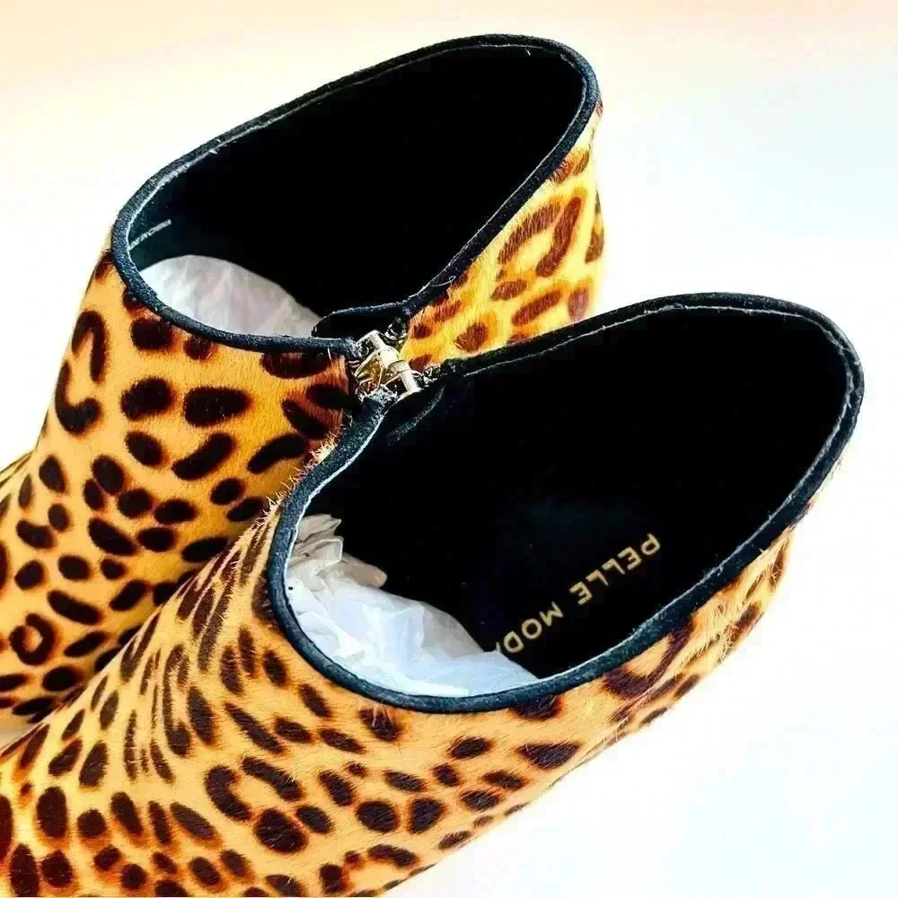 NWT Pelle Moda - Leopard Calf Hair Yelm Heel Bootie